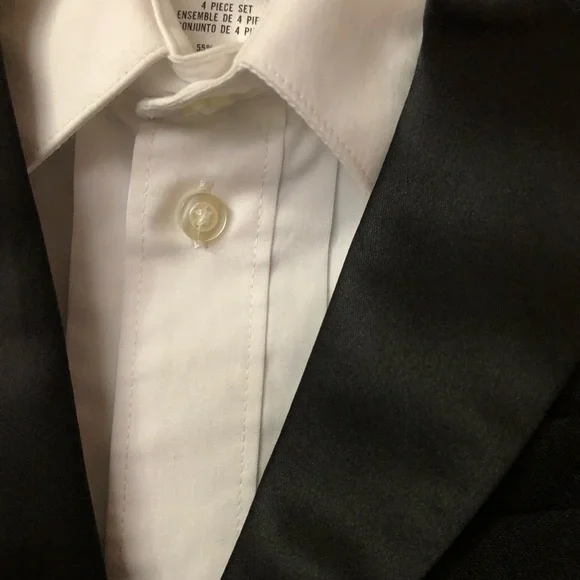 Tuxedo jacket black with white dress shirt size 4 Nautica